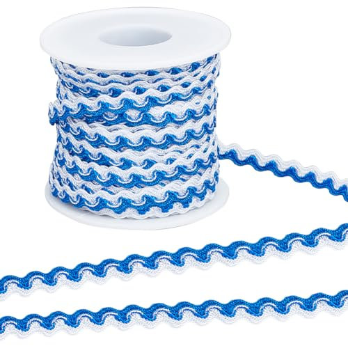 GORGECRAFT RIC Rac, gebogenes Fransenband, Wellenband, gewebt, geflochten, für Heimwerker, Nähen, Basteln, Hochzeitskleid, Kleidung, Verzierung, Spitze, Party, Geschenkverpackung, Scrapbooking, 15 m x