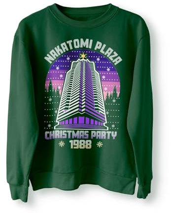 Nakatomi Plaza Party 1988 Weihnachtspullover Ugly Sweater Unhöfliche Weihnachtspullover Xmas Lustig 80er Jahre Retro Film, flaschengrün, XXL