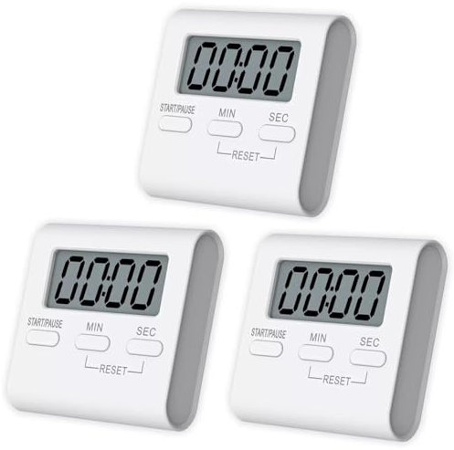 Greluma 3 STK Digitaler Timer, Klassenzimmer-Timer für Kinder, Küchentimer zum Kochen, Lernen, Sport, Backen (Batterie Nicht im Lieferumfang enthalten).