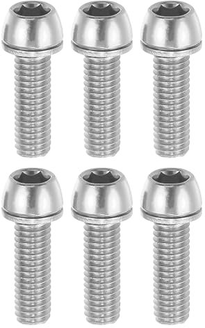 QUARKZMAN Fahrradlenker-Schrauben Silberfarben 6 Stück M6x20mm Für Fahrrad