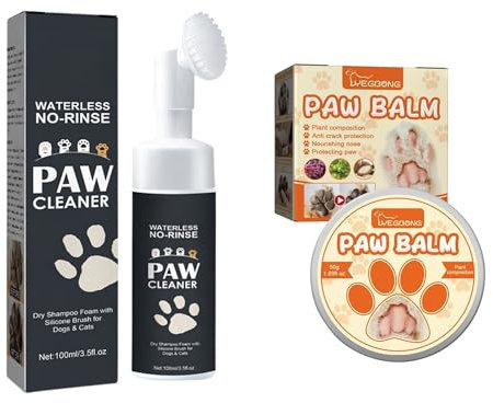 Seldara Confezione Pulitore per Zampe di Cane e Balsamo per Zampe, Ecologico, Naturale, Anche per Gatti (Spazzola + balsamo)