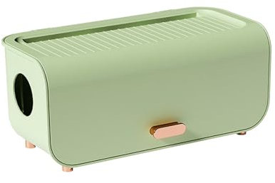 HERCHR Kabel-Management-Box, Kunststoff-Kabel-Organizer-Box, Große Kabel-Box, Organizer, Netzkabel, Hider, Kabel-Organizer, Draht-Organizer Für Steckdosenleisten(Hellgrün)