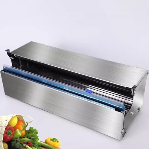 EMENAR Distributeur De Film Étirable, en Acier Inoxydable Épais, sans Bouchon, Adapté Aux Supermarchés Et À L'emballage Familial De Produits Alimentaires Frais