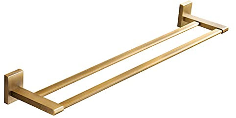 Porte-Serviettes Double Porte-Serviettes Mural, Porte-Serviettes de Cuisine pour Porte-Serviettes de Salle de Bain avec Accessoires de Salle de Bain Finition Cuivre Brossé/60Cm Nécessités Pl