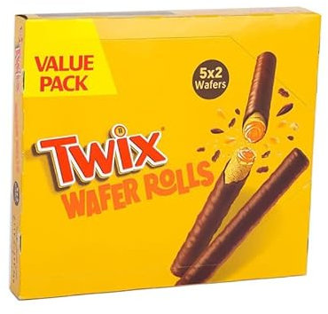 Twix Wafer Rolls 1x112g Packung mit 5 Riegeln - perfekter Schokoladen Crunchy Snack + Heartforcards® Versandschutz