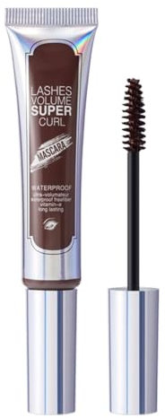 Wasserfeste Mascara, Schwarze Wimperntusche für 4x mehr Volumen und kräftige Wimpern, Voluminous Waterproof, Waterproof Schwarz Blau Rot Grau Grün Mascara (Grau, Mascara)
