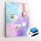 Tulup zum Beschriften Neodym-Magnete mit Magneten und Stift Schreibtafel mit Motiv Magnetpinnwand 70x100 Glasplatte Tafel abwaschbar Magnettafel Wandtafel - Pastellfedern