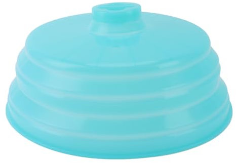 Silicone Lid,Microwave Splatter Cover,Reusable Silicone Microwave Lids Covers,Food Plate Cover Lid,20 to 26cm Adjustable Dishwasher Safe Splatter Proof Food Plate with Grip Handle for(Lake Green)
