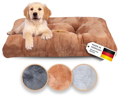 Belune® Hundekissen Deluxe [Braun, M (108cm x 75cm x 12cm)] - waschbar, Hundebett mittelgroße Hunde, Hundekissen mittelgroße Hunde