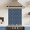 Toughened 6mm Glass Kitchen Splashback 60 x 75cm Blue Gold Pattern - Polished Heat Resistant Back Splash for Cookers Hob