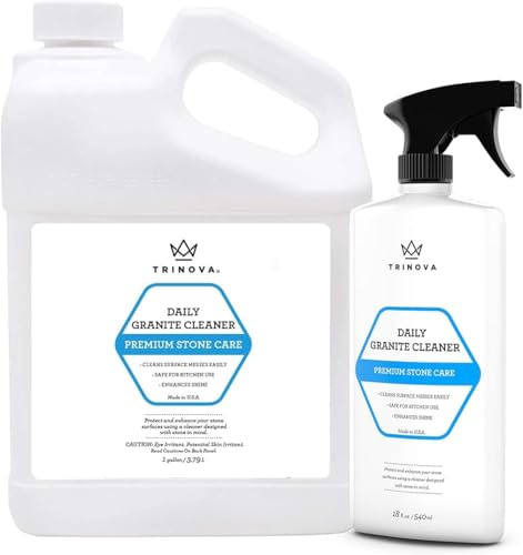 TriNova Granite Cleaner, 18 fl oz and 1 Gallon Refill Bundle