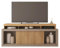 ACTUAL DIFFUSION Meuble TV 70 Pouces Chêne et Gris 2 Portes Coulissantes L. 180 H 74 P 39.5 cm