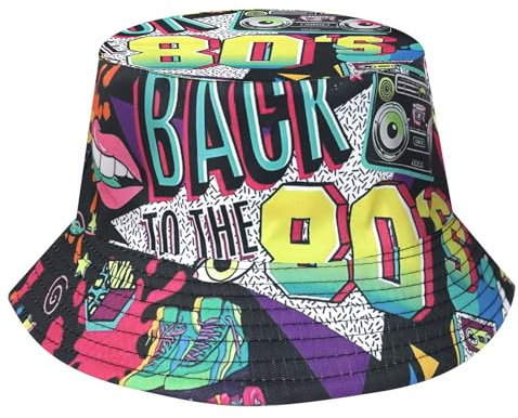 GADITIEK Fischerhüte Bucket Hat Retro 80er 90er Jahre, 90er 80er Jahre Outfit Herren, 90er 80erJahre Outfit Damen,90er 80er Jahre Accessoires, Festival Outfit Damen (80er)
