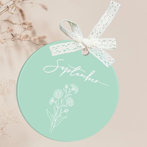 Uniqicon 12 Stück Mintgrüne Runde Acryl Platte, DIY Acryl Ornamente Weihnachtsbaum, 3 mm Flache Kugeln Zum Basteln, Einzigartige Geschenkanhänger, Tischdekoration Für Hochzeiten, Partydekoration