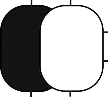 YUOCU 3.3x5ft/1x1.5m Chromakey Black and White Screen Backdrop, 2-in-1 Collapsible Reversible Pop Up Background for Photography Gaming Live Streaming YouTube Portrait Interview (Black/White)