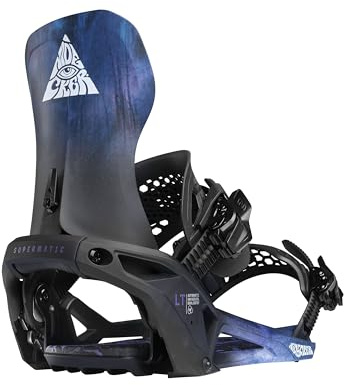 Nidecker LT Supermatic Snowboard Bindungen – Automatische Dual-Entry Bindung mit Fersenpedal & Universal Fit - XL - Bio Black
