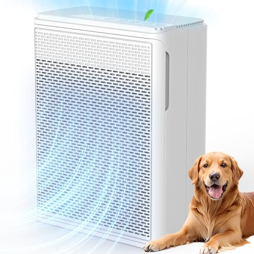 YARIKI Purificatori d'aria per casa e animali domestici copre fino a 1500 mq, filtro HEPA H13 con pre-filtro lavabile, filtro dell'aria per peli di animali domestici, filtro dell'aria per fumo e peli