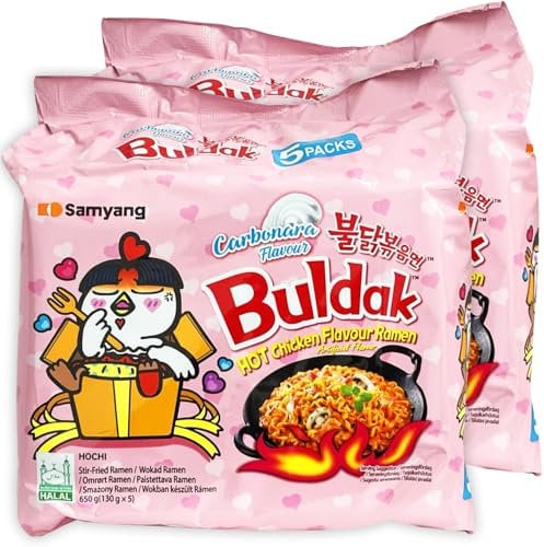 Samyang Buldak Carbonara Flavour Ramen Noodles (Pack of 10) Halal