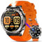 Smartwatch Herren mit ΒΙυtｚυcker/LED Taschenlampe/UV-Licht/Kompass,600 mAh Akku,1,7''Outdoor Sportuhr,110+ Sportmodi,IP68 Wasserdicht Fitnessuhr mit Herzfrequenz,Schlafmonitor für Android iOS