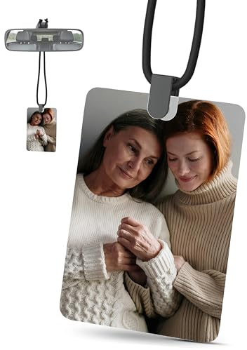 Personalisierter Autoanhänger mit Foto – Anpassbarer Rückspiegel-Anhänger für Mama – Auto-Deko & Duft-Accessoire – Herzliches Geschenk für Autofahrerinnen