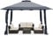 COSTWAY Pavillon 4x4 m, Pop up Faltpavillon Doppeldach, Wasserdicht Stabil UV-Schutz 50+, Gartenpavillon mit Tragetasche auf Rollen, Gartenzelt für Terrasse, Garten (Grau)