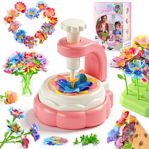 BlueSwan Geschenk Mädchen, Anti Stress Montessori Spielzeug ab 3 Jahre | Blumenpresse Bastelset Kinder, Mitgebsel Kindergeburtstag Gastgeschenke, Blumen Basteln, Diy Kreatives Bastel Set