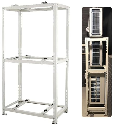 uofgcru Supporto da Pavimento a Doppio Livello Staffa di Montaggio a Terra per condizionatori Mini Split, Supporto per condensatore in Acciaio zincato per impie(90×150×50cm)