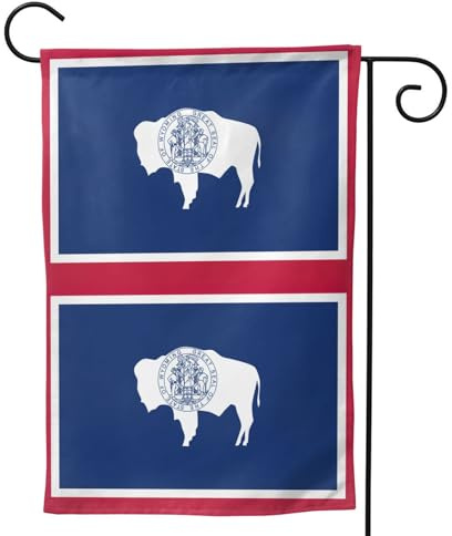 Drapeau de l'État du Wyoming - Drapeaux de jardin saisonniers pour l'extérieur - Durable - Double face - Décoration de vacances