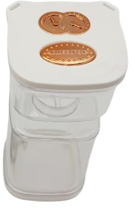 1000 ml Pot pour Cornichons, Bocal à Cornichons et Olives en Forme de Sablier, Boîte de Conservation étanche éparateur Humide et Sec, pour Les Olives, le Stockage des Concombres, Olives, Blanc