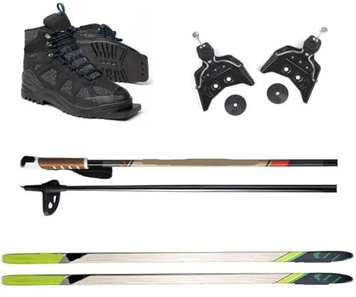 75mm 3-Pin Cross Country Ski Package with Boots, Bindings & Poles 177cm Classic Ski Set