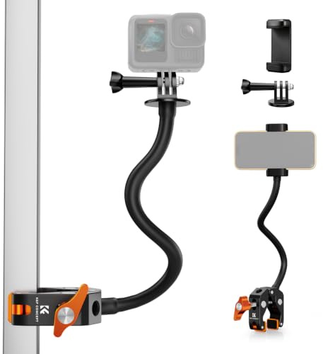 K&F Concept Super Clamp avec Bras Flexible 30 cm, Filetages 1/4 3/8 | compatible caméra, lampe LED, microphone et accessoires photo - MS50