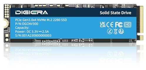DIGIERA 512GB NVMe SSD – 3500 MB/s Read, Internal M.2 PCIe Gen 3.0 x4 Solid State Drive, M.2 2280 Form Factor, High-Performance Storage for Gaming Laptops and Desktop PCs