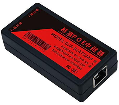 Tuidzljd 2 Porte Poe Extender 100Mbps con IEEE 802.3Af Standard per NVR IP Camera AP IP Voice Poe Estendi 100 Metri per Poe Range