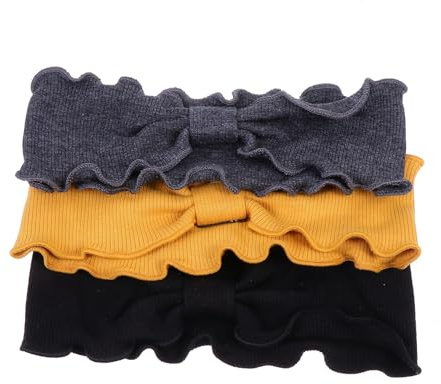 Hoement 3 Stück Elastische Haarbänder mit Schleife für Damen und Mädchen Rutschfestes Stirnband aus Atmungsaktivem Stoff für Yoga und Sport