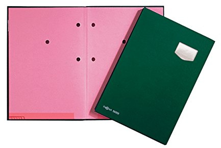Pagna Unterschriftsmappe de Luxe 10-teilig, mit hochwertigem Kunststoff-Einband dehnbarem Rücken, rosa Löschkarton