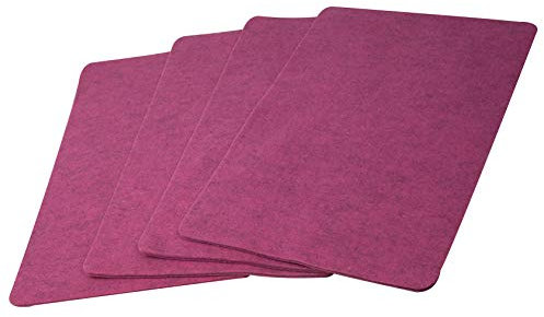 4X Filz-Kult Tischsets, pink-meliert, abgerundete Ecken, Tischset, Platzsets, Platzmatte, 4-5mm starker Filz, Untersetzer 30x45cm, Tischmatten