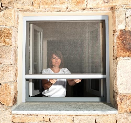 Avosdim Insektenschutzrollo für Fenster B 100 x H 160 cm & Türen, Aluminium, Insektenschutz Fenster – Weiß