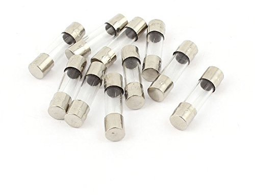 sourcingmap 10 Pcs 250V 0.4A Quick Fast Blow Glass Fuses Tube 5mm x 20mm