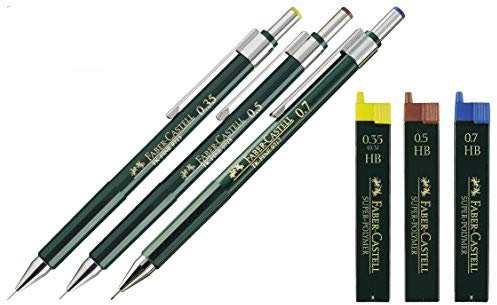 Faber-Castell Druckbleistift TK-FINE (3er Set Druckbleistifte, mit Ersatzminen HB)