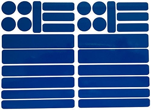 UvV-Reflex Kinderwagen Reflektoren 28 reflektierende Warnaufkleber Sicher Sichtbar (blau)