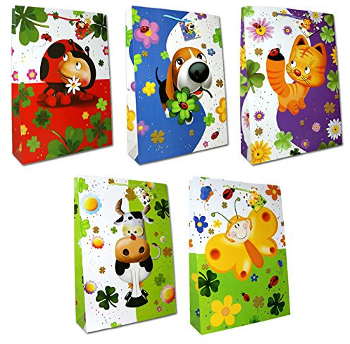 10 Geschenktüten Kinder XXL 45,5x33x10,5cm Geschenktaschen Tragetasche 99-7070