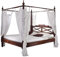 MASSIVMOEBEL24.DE Oxford Himmelbett Akazie 200x200x224, Farbe:Dunkelbraun lackiert