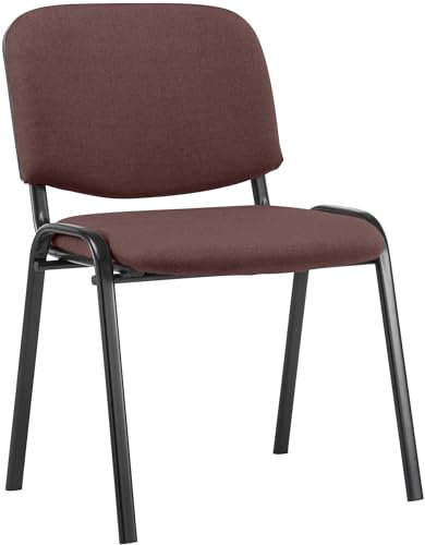 CLP Stapelstuhl Ken I Konferenzstuhl Mit Stoff-Bezug I Schwarzes Metallgestell, Farbe:braun