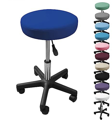 Vivezen - Tabouret Rond à roulettes réglable en Hauteur de 43.5 à 60.5 cm et pivotable à 360 - Plusieurs Coloris Disponibles