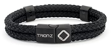 Trion:Z Zen Loop Duo Bracelets for Men and Women - Unisex Wristband (X-Large, Black)