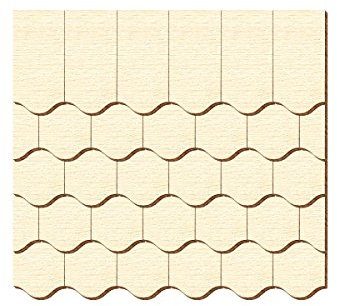 Tejas contrachapado. – Forma de onda – Tamaños y cantidad de selección de, Contrachapado, 50 unidades, 20mm x 10mm