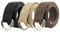Gelante Canvas Web D-Ring-Gürtel, silberfarbene Schnalle, Militär-Stil, für Damen und Herren, 1 oder 3 Stück, 3 Stück, Schwarz/Beige/Kaffee, S/M (30-35 Waist)