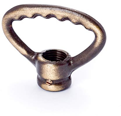 Zahnringnippel 3-eckig Innengewinde M10x1 Messing Ringnippel Aufhängung antik altmessing patina