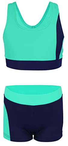Aquarti Mädchen Sport Badeanzug | Badeanzug Mädchen Zweiteilig mit Racerback und Badehose