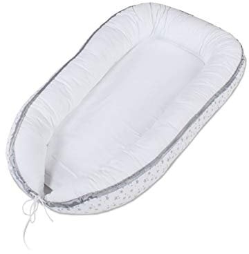 babybay Kuschelnest, weiß Sterne perlgrau
